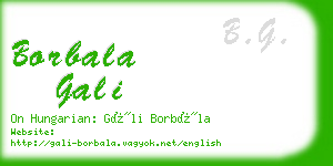 borbala gali business card